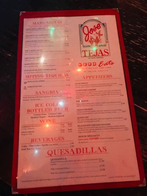 jose tejas in woodbridge|jose tejas drink menu.